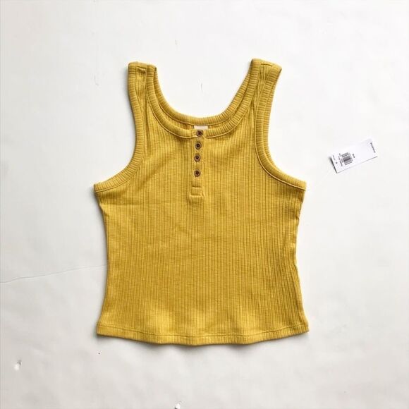 Old Navy NWT mustard ribbed tank top M(8Y) - Picture 1 of 5